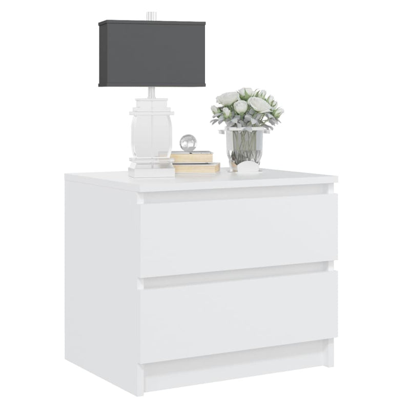 Bed Cabinet White 50x39x43.5 cm Engineered Wood Payday Deals