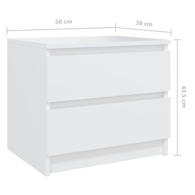 Bed Cabinet White 50x39x43.5 cm Engineered Wood Payday Deals