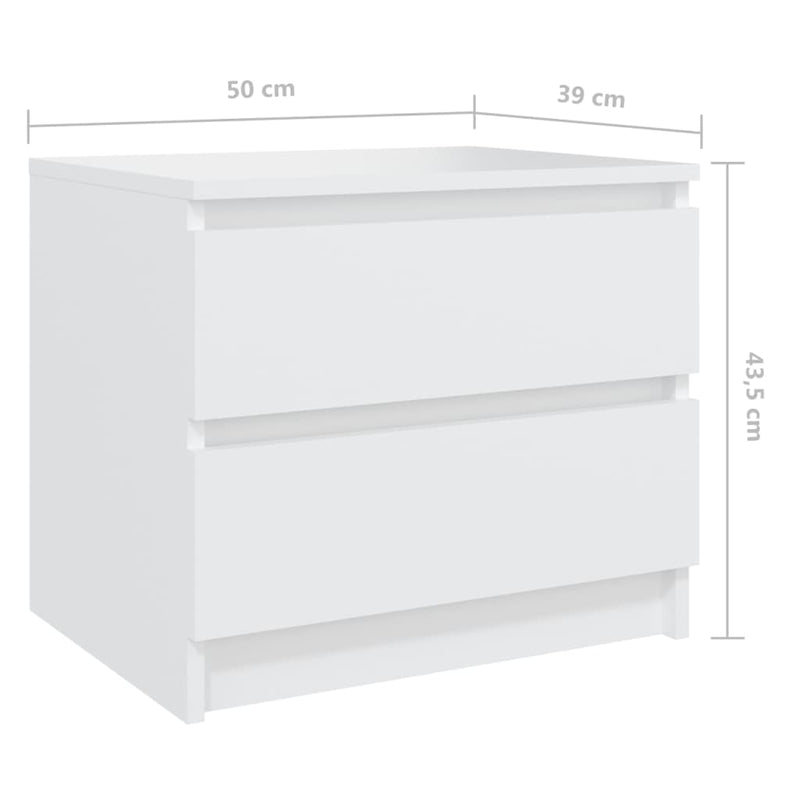 Bed Cabinet White 50x39x43.5 cm Engineered Wood Payday Deals