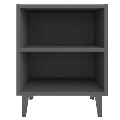 Bed Cabinet with Metal Legs Grey 40x30x50 cm Payday Deals