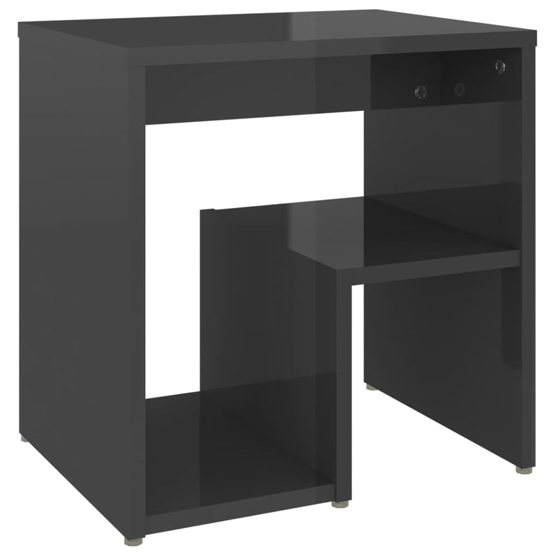 Bed Cabinets 2 pcs High Gloss Grey 40x30x40 cm Engineered Wood Payday Deals