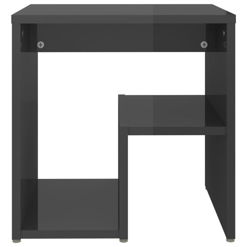 Bed Cabinets 2 pcs High Gloss Grey 40x30x40 cm Engineered Wood Payday Deals