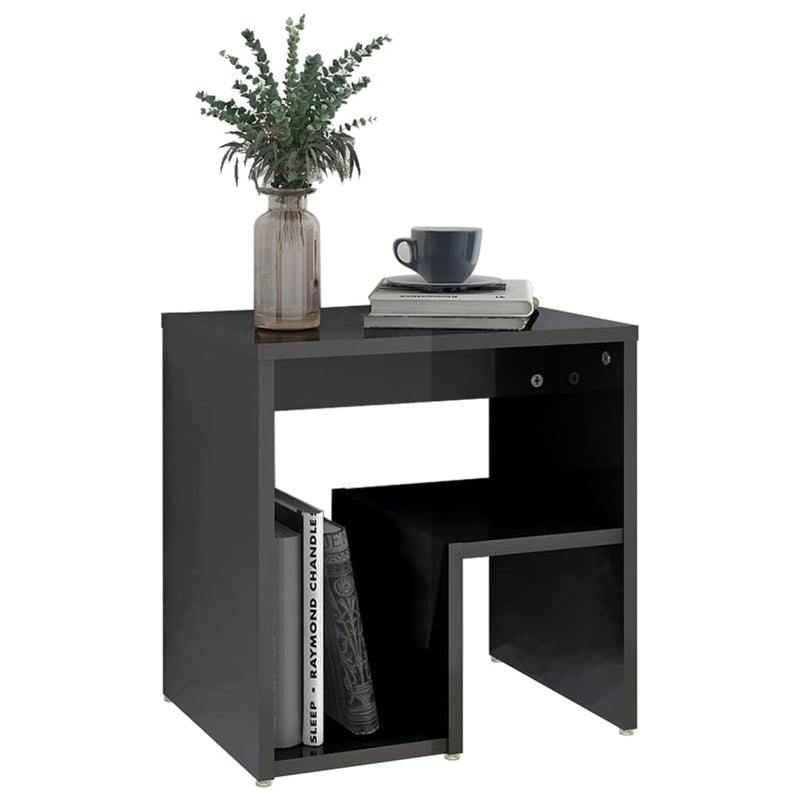 Bed Cabinets 2 pcs High Gloss Grey 40x30x40 cm Engineered Wood Payday Deals