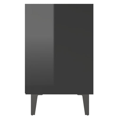 Bed Cabinets with Metal Legs 2 pcs High Gloss Black 40x30x50 cm Payday Deals