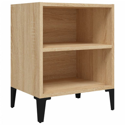 Bed Cabinets with Metal Legs 2 pcs Sonoma Oak 40x30x50 cm Payday Deals