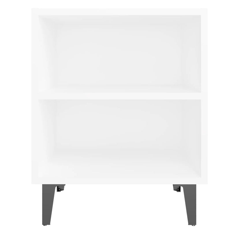 Bed Cabinets with Metal Legs 2 pcs White 40x30x50 cm Payday Deals