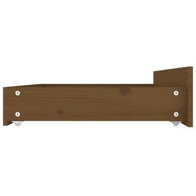 Bed Drawers 4 pcs Honey Brown Solid Wood Pine Payday Deals