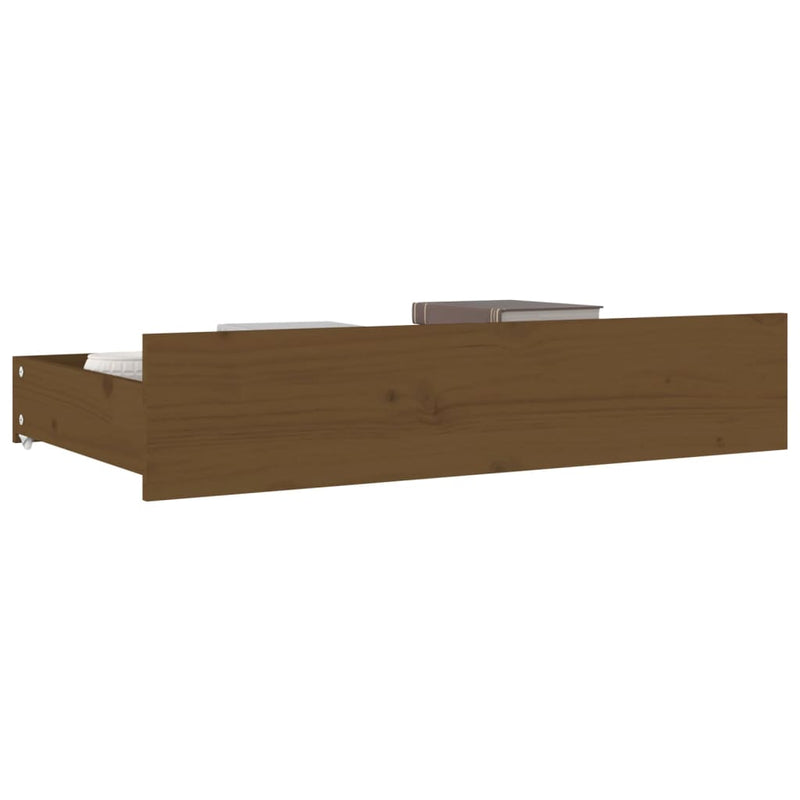 Bed Drawers 4 pcs Honey Brown Solid Wood Pine Payday Deals