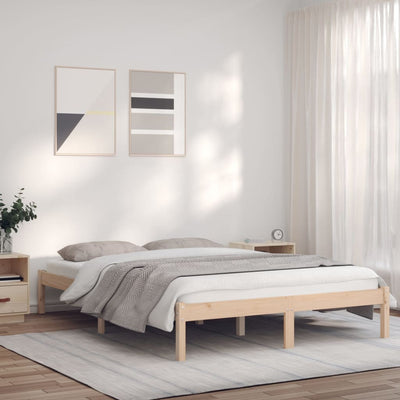 Bed Frame 135x190 cm Solid Wood Pine