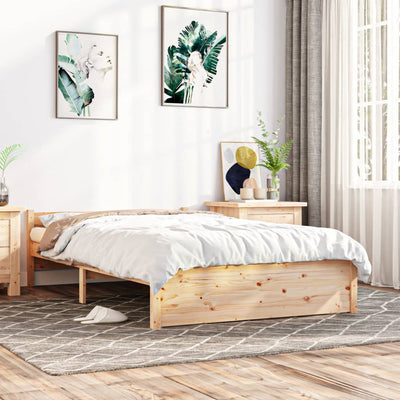 Bed Frame 137x187 cm Double Solid Wood
