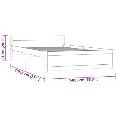 Bed Frame 137x187 cm Double Solid Wood Payday Deals