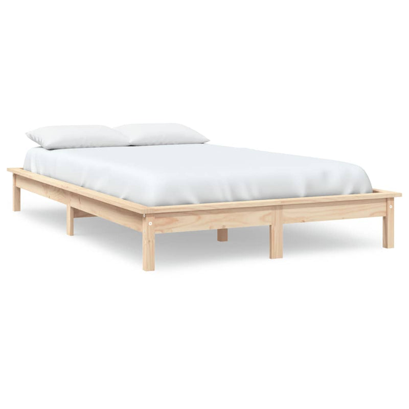 Bed Frame 153x203 cm Solid Wood Pine Queen Size Payday Deals