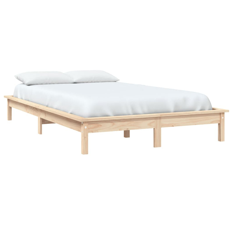 Bed Frame 153x203 cm Solid Wood Pine Queen Size Payday Deals