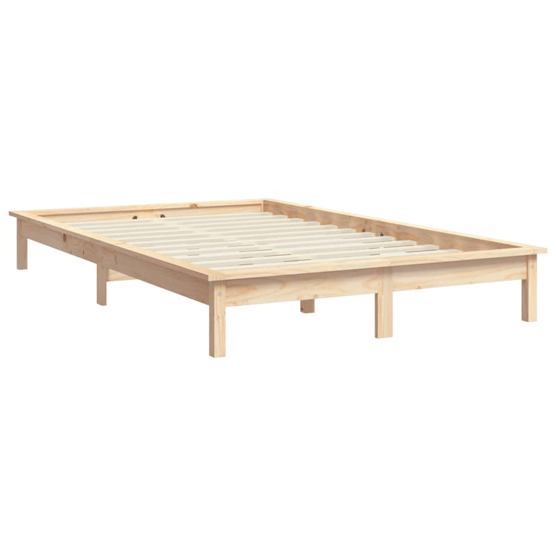 Bed Frame 153x203 cm Solid Wood Pine Queen Size Payday Deals