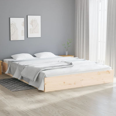 Bed Frame 183x203 cm King Size Solid Wood