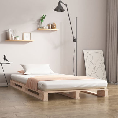 Bed Frame 92x187 cm Solid Wood Pine Single Bed Size