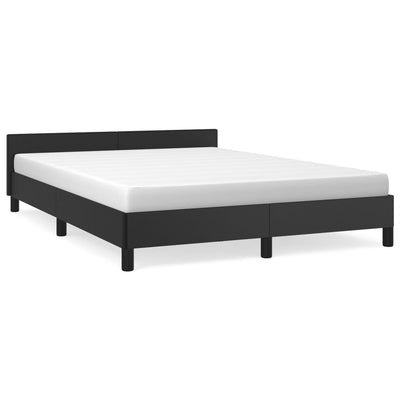 Bed Frame Black 107x203 cm King Single Size Faux Leather Payday Deals