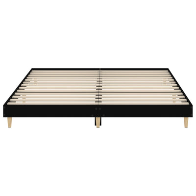 Bed Frame Black 153x203 cm Queen Size Engineered Wood Payday Deals