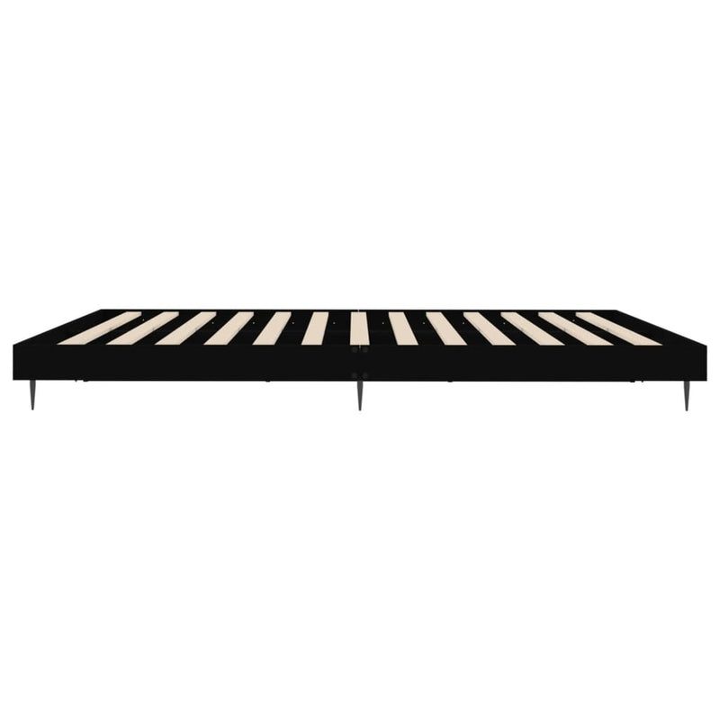 Bed Frame Black 153x203 cm Queen Size Engineered Wood Payday Deals