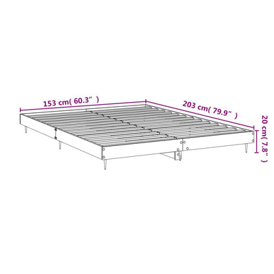 Bed Frame Black 153x203 cm Queen Size Engineered Wood Payday Deals