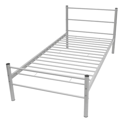 Bed Frame Grey Metal King Single Size Payday Deals