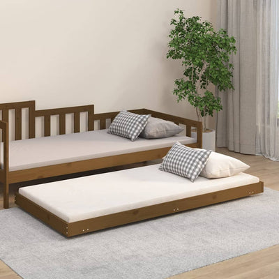Bed Frame Honey Brown 92x187 cm Solid Wood Pine Single Size Payday Deals