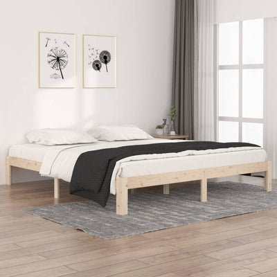 Bed Frame Solid Wood 183x203 cm King Size Payday Deals