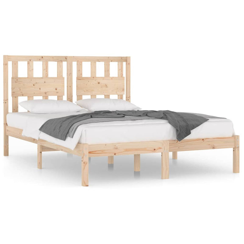 Bed Frame Solid Wood Pine 153x203 cm Queen Size Payday Deals