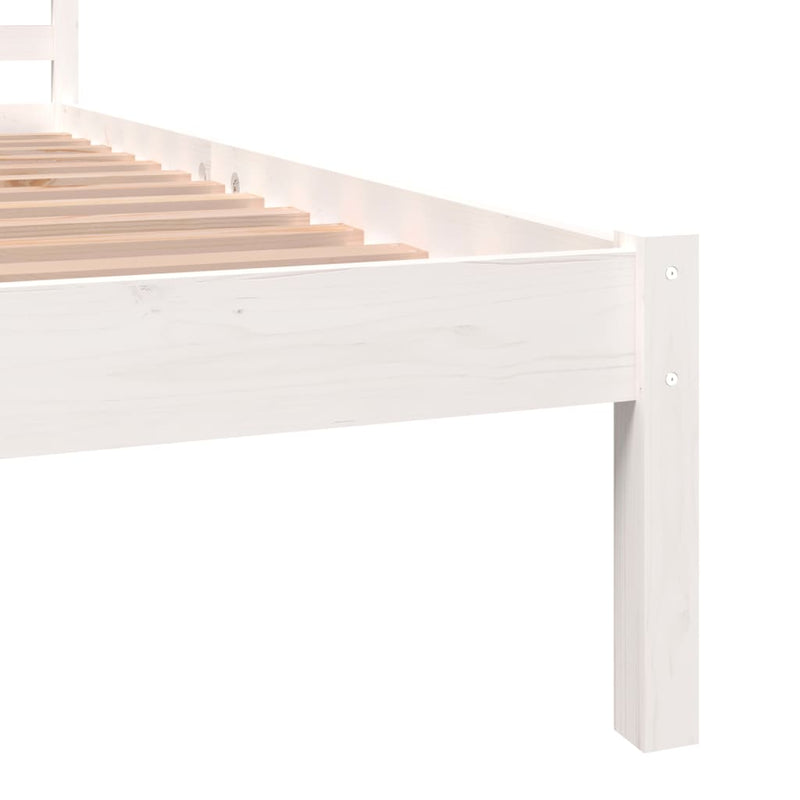 Bed Frame Solid Wood Pine 92x187 cm Single Bed Size White Payday Deals