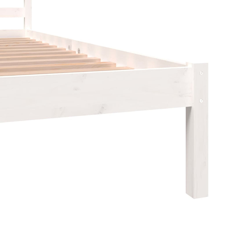 Bed Frame Solid Wood Pine White 153x203 cm Queen Size Payday Deals