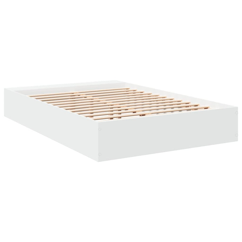 Bed Frame White 135x190 cm Engineered Wood Payday Deals