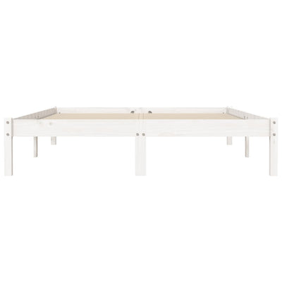 Bed Frame White 135x190 cm Solid Wood Pine Payday Deals