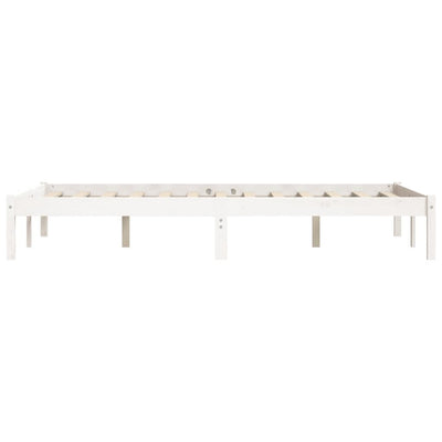 Bed Frame White 135x190 cm Solid Wood Pine Payday Deals