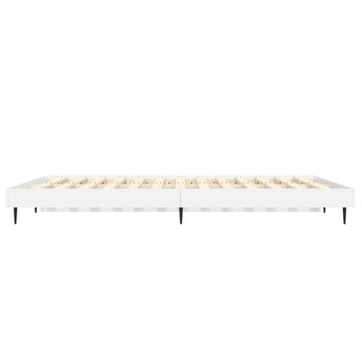 Bed Frame White 137x187 cm Double Size Engineered Wood Payday Deals