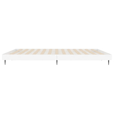 Bed Frame White 153x203 cm Queen Size Engineered Wood Payday Deals