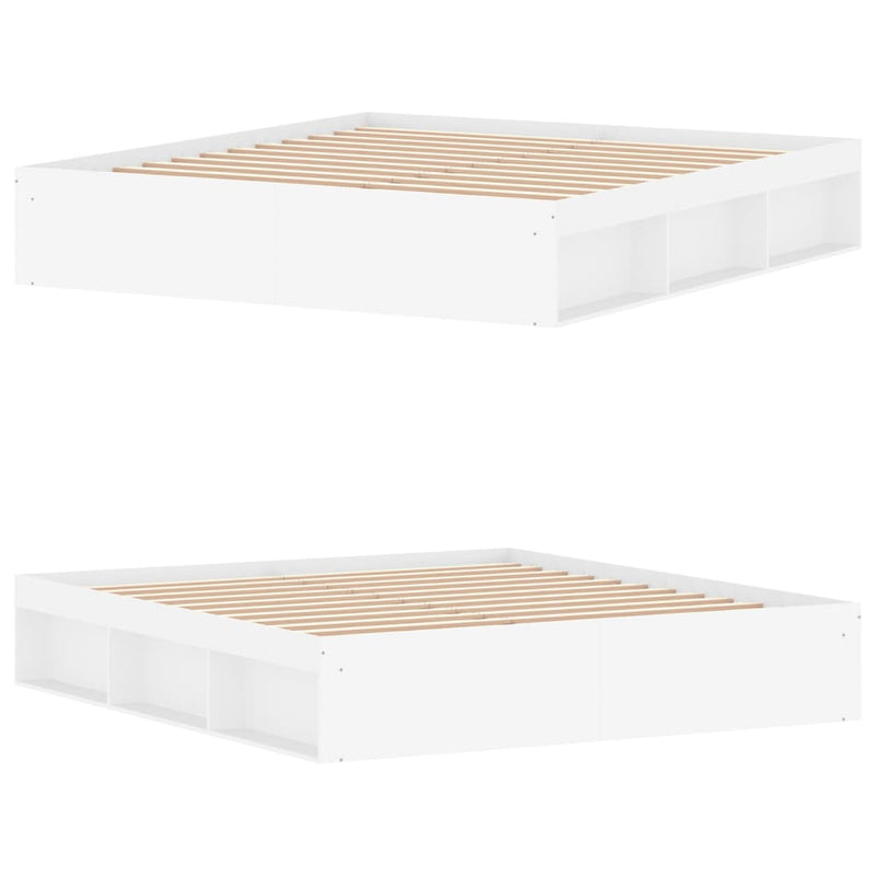 Bed Frame White 183x203 cm King Size Payday Deals