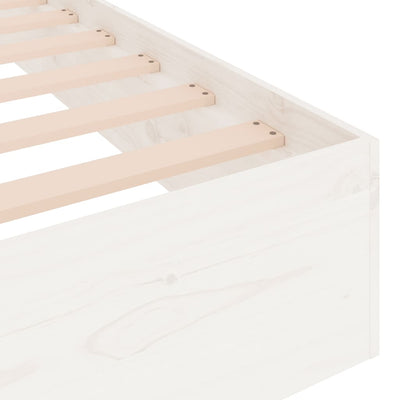Bed Frame White 183x203 cm King Size Solid Wood Payday Deals
