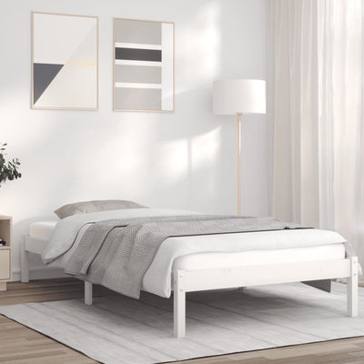 Bed Frame White 90x190 cm Solid Wood Pine