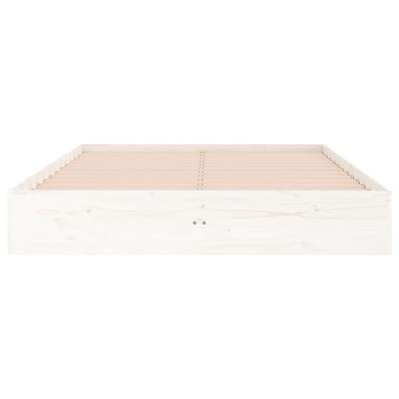 Bed Frame White Solid Wood 137x187 cm Double Payday Deals