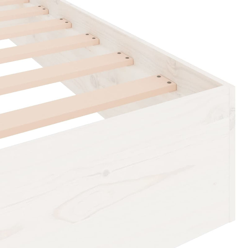 Bed Frame White Solid Wood 137x187 cm Double Payday Deals