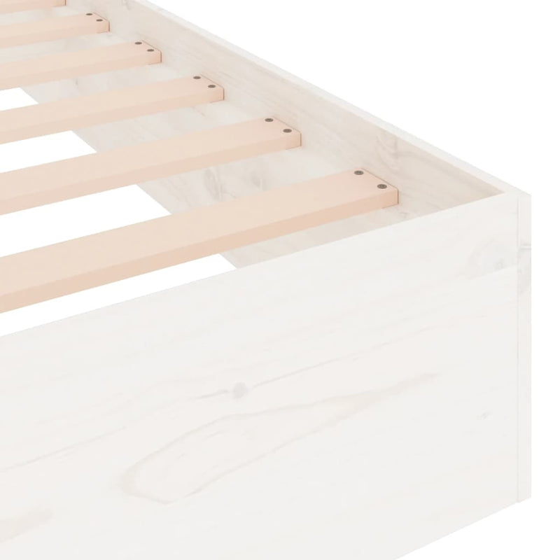 Bed Frame White Solid Wood 137x187 cm Double Size Payday Deals