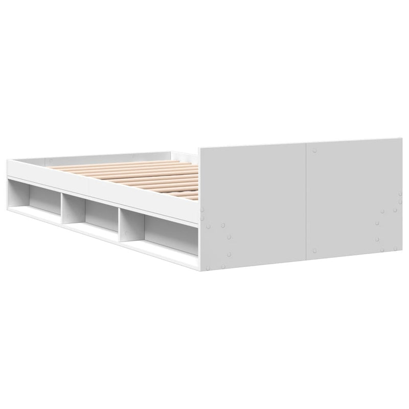 Bed Frame with Drawer White 90x190 cm Engineered Wood Payday Deals