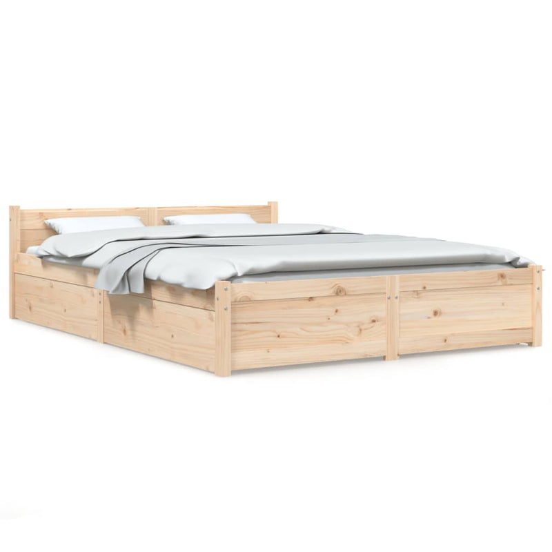 Bed Frame with Drawers 137x187 cm Double Size Payday Deals