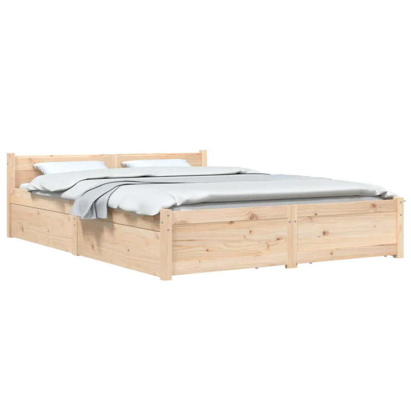 Bed Frame with Drawers 137x187 cm Double Size Payday Deals