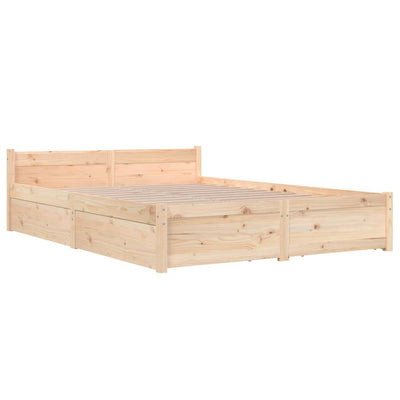 Bed Frame with Drawers 137x187 cm Double Size Payday Deals