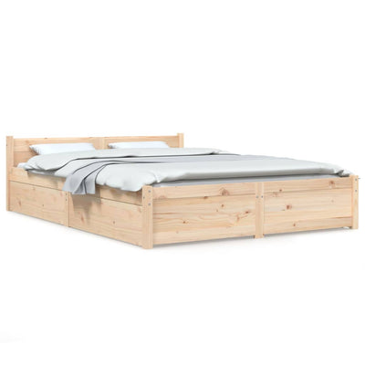 Bed Frame with Drawers 153x203 cm Queen Size Payday Deals