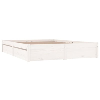 Bed Frame with Drawers White 137x187 cm Double Size Payday Deals