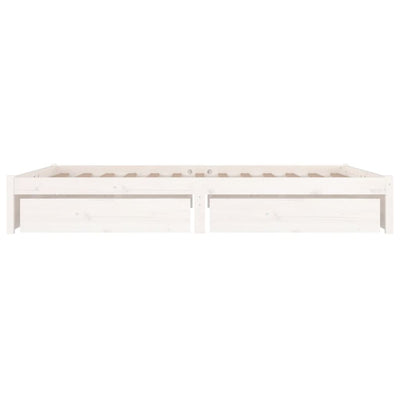 Bed Frame with Drawers White 137x187 cm Double Size Payday Deals