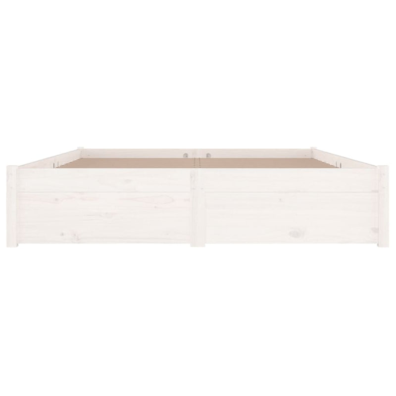 Bed Frame with Drawers White 137x187 cm Double Size Payday Deals