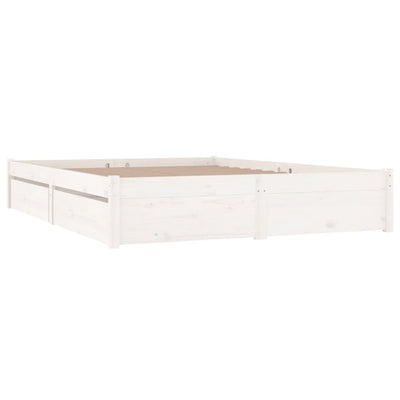 Bed Frame with Drawers White 153x203 cm Queen Size Payday Deals